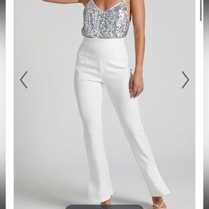 Showpo Silvia high waisted split hem tailored pants